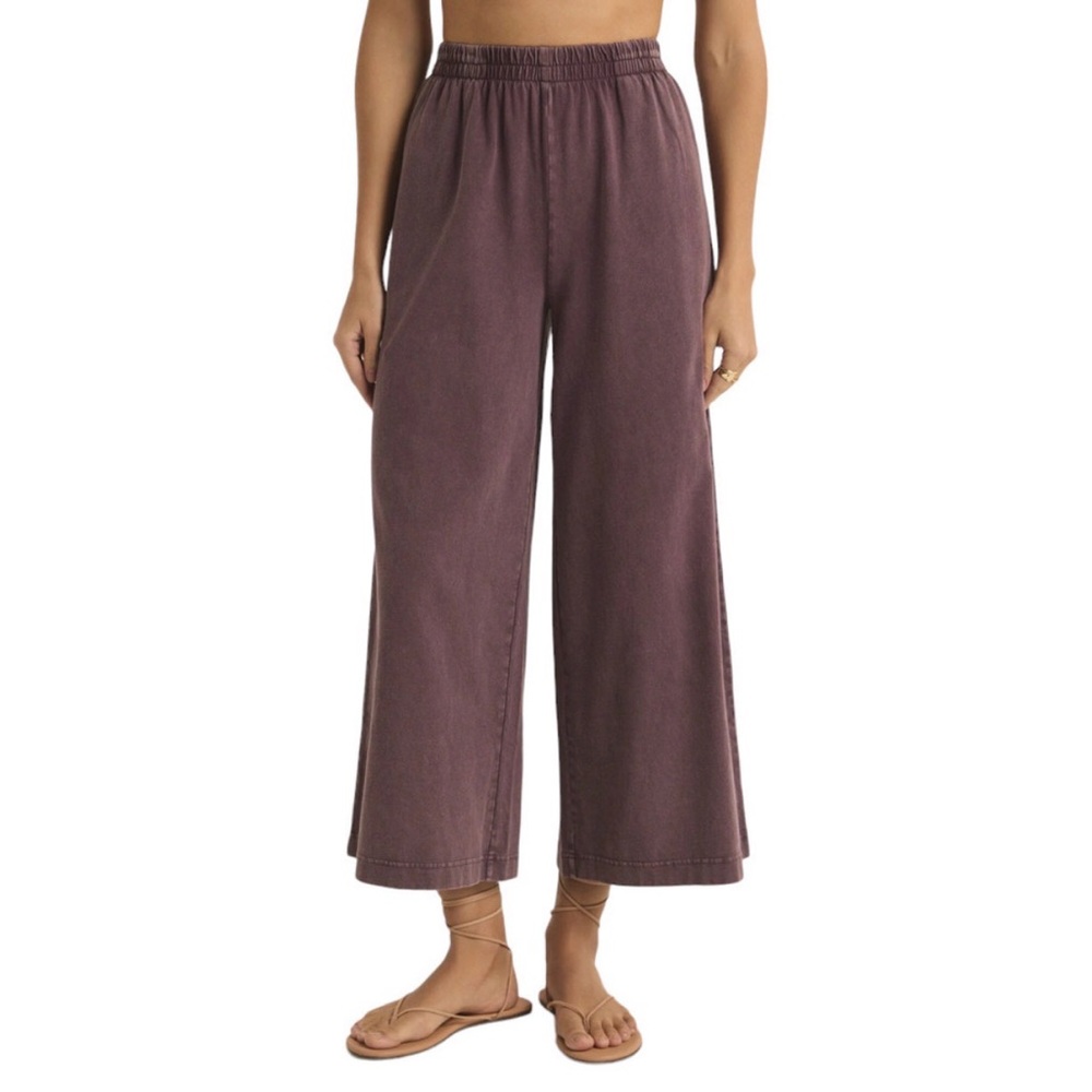 Z Supply Scout Wide Leg Pants in Plum